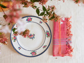 Torchon rose tissé main